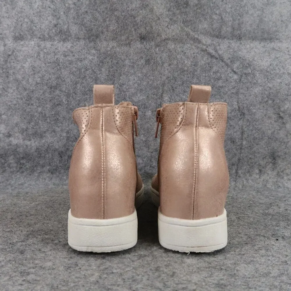 Mia Kids Shoes Girls 12 Sneakers Fashion Hidden Wedge Perforated Zip Rose Gold